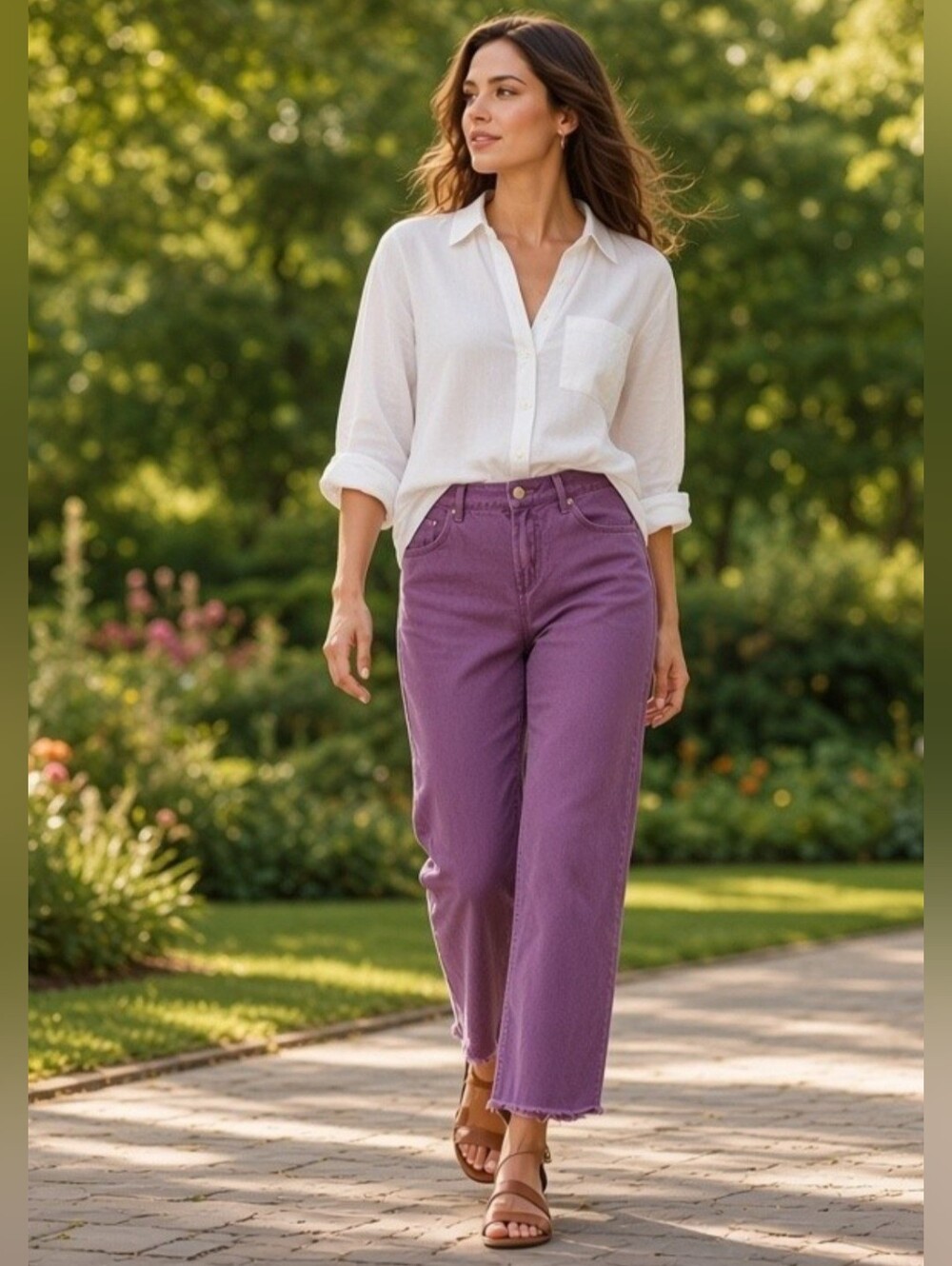 Women's Size 6 H & M Divided The Easy Soul Purple Jeans Medium Wash Hem Distress